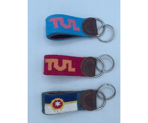 Monogrammed Needlepoint Key Fob