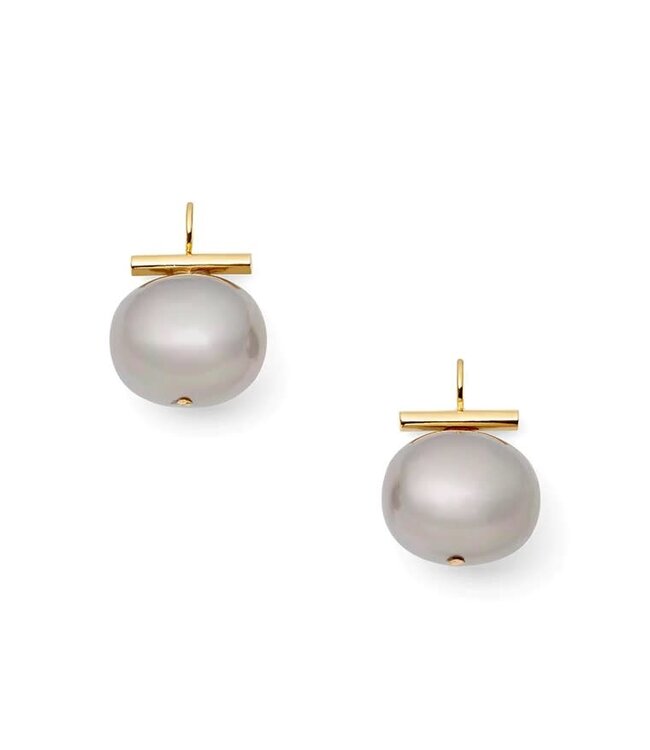 Large Pebble Pearl Ear Wire