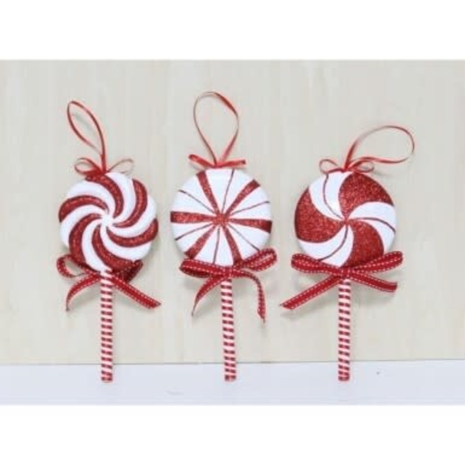 9" Peppermint Lollipop Ornament Amber Marie and Company