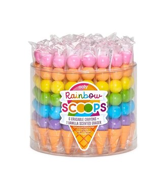 Rainbow Scoops Vanilla Scented Stacking Erasable Crayons