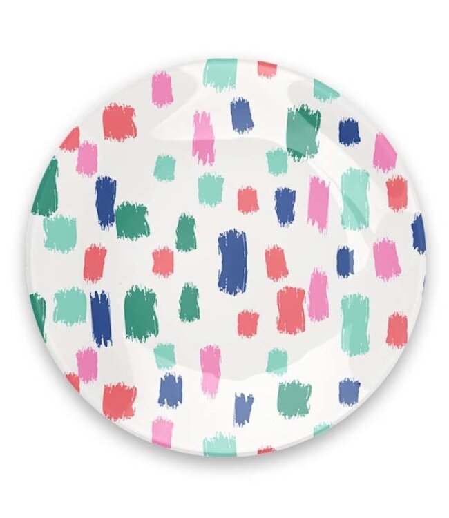 White Confetti Round Glass Trinket Trays
