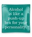 Qoutes Square Glass Trinket Trays Push Up Bra