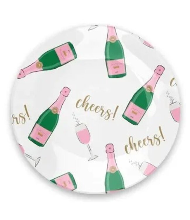 Champagne Glass Round Trinket Tray