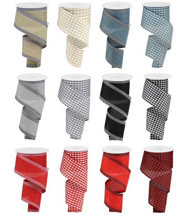 2.5"X10yd Farmhouse Gingham Ribbon