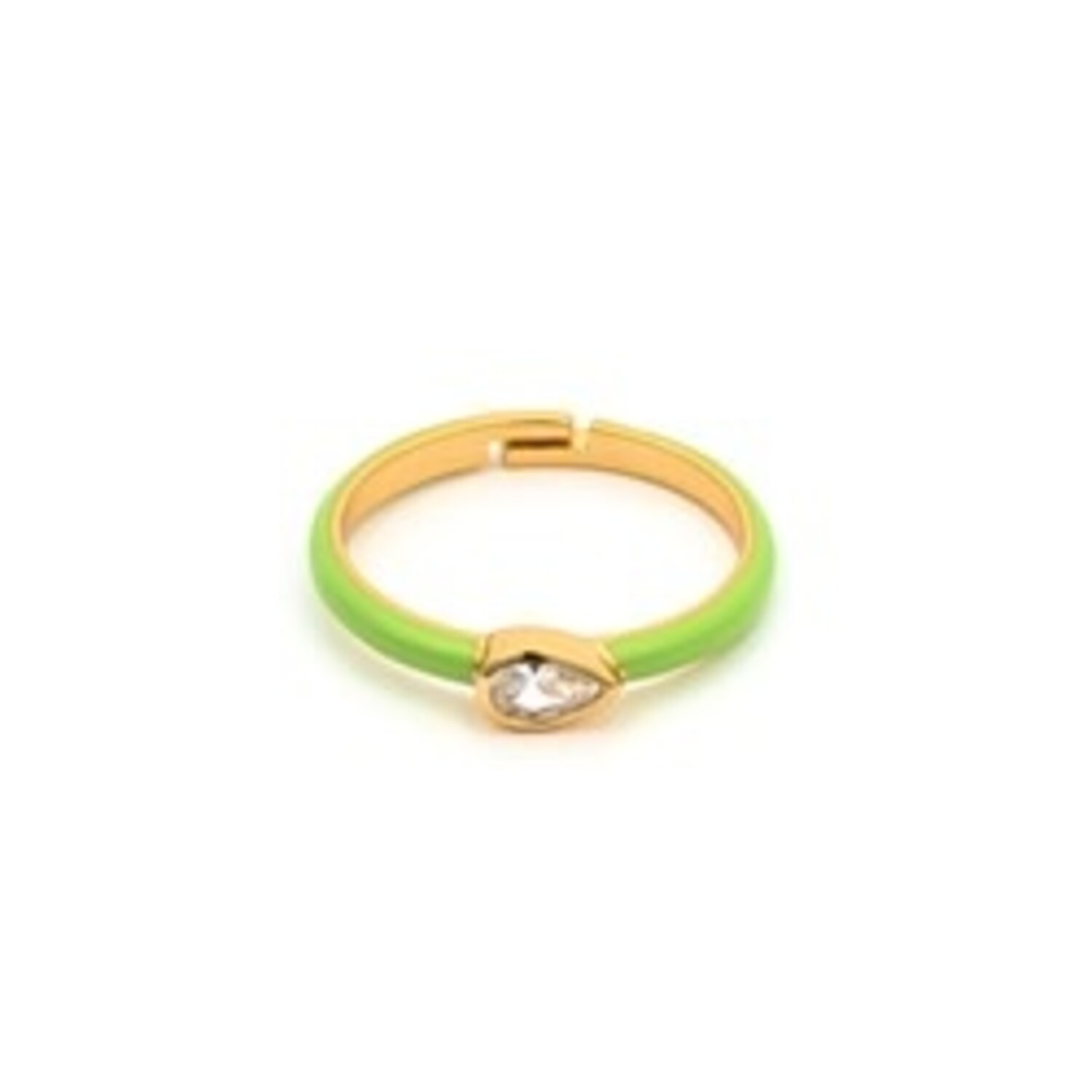 AND Company CAI Ring Marie COOL Glam Joyful - INTERESTING - Enamel and Amber