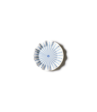 HAPPY EVERYTHING Iris Blue Burst Ruffle Salad Plate