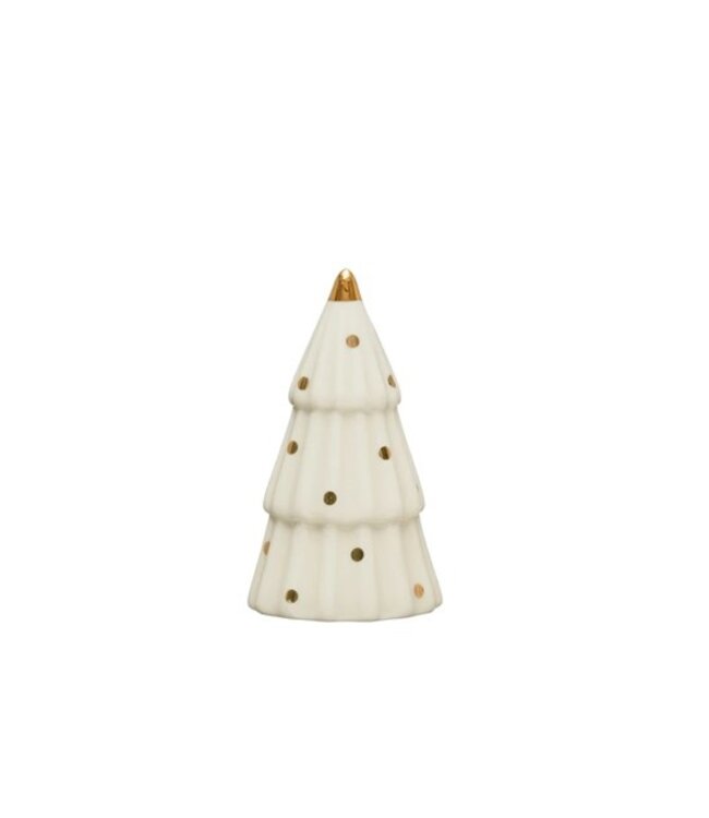 Stoneware Tree With Gold Electroplated Dots
