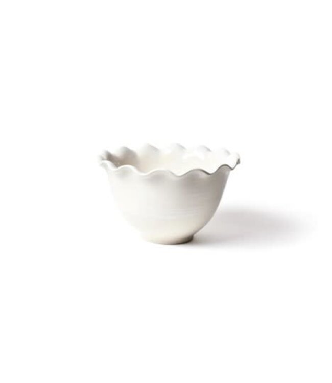 HAPPY EVERYTHING Signature White Ruffle 9 Footed Trifle Bowl