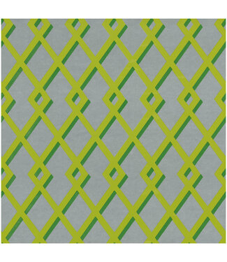 Trellis Green & Silver Foil Gift Wrapping Paper