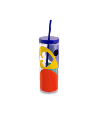KATE SPADE NEW YORK BY LGP July Acrylic Tumbler with Straw, Spade Colorblocks