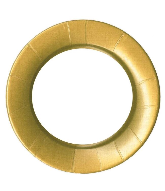 Linen Border Paper Dinner Plates In Gold