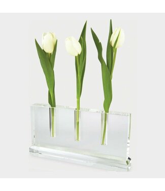 TIZO Crystal Glass 3 Hole Bud Vase