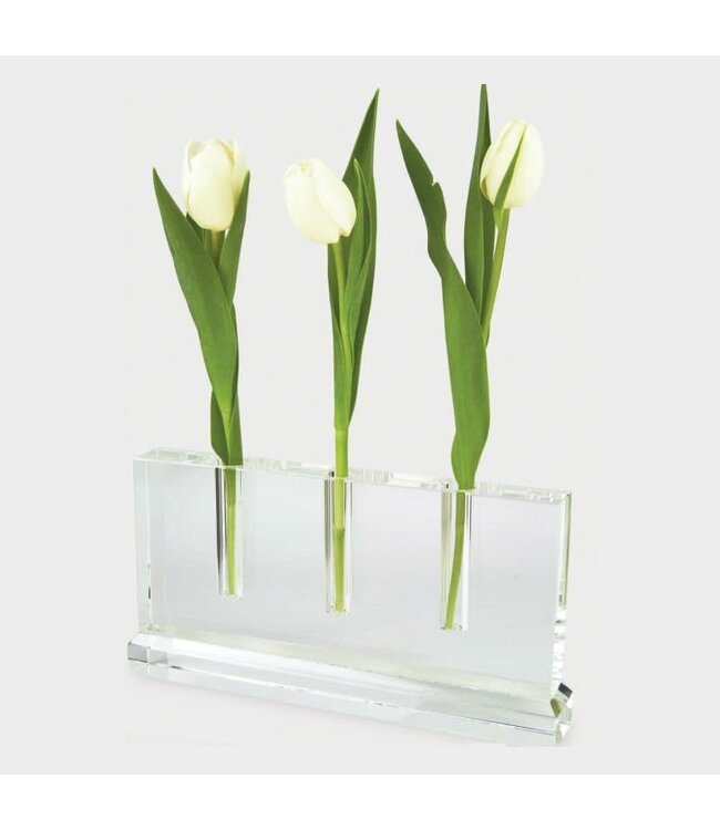TIZO Crystal Glass 3 Hole Bud Vase