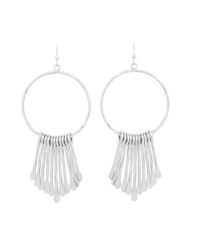 Circle Metal Tassel Earrings