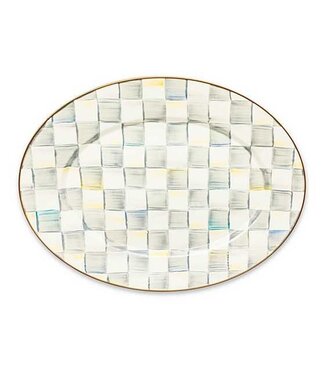 MACKENZIE CHILDS Sterling Check Enamel Oval Platter - Medium