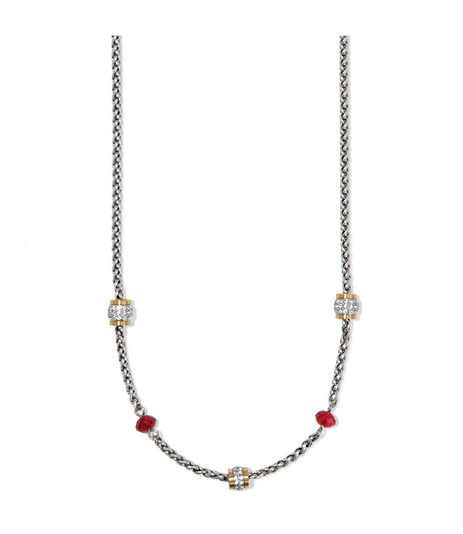 BRIGHTON Meridian Short Necklace - Silver/Red