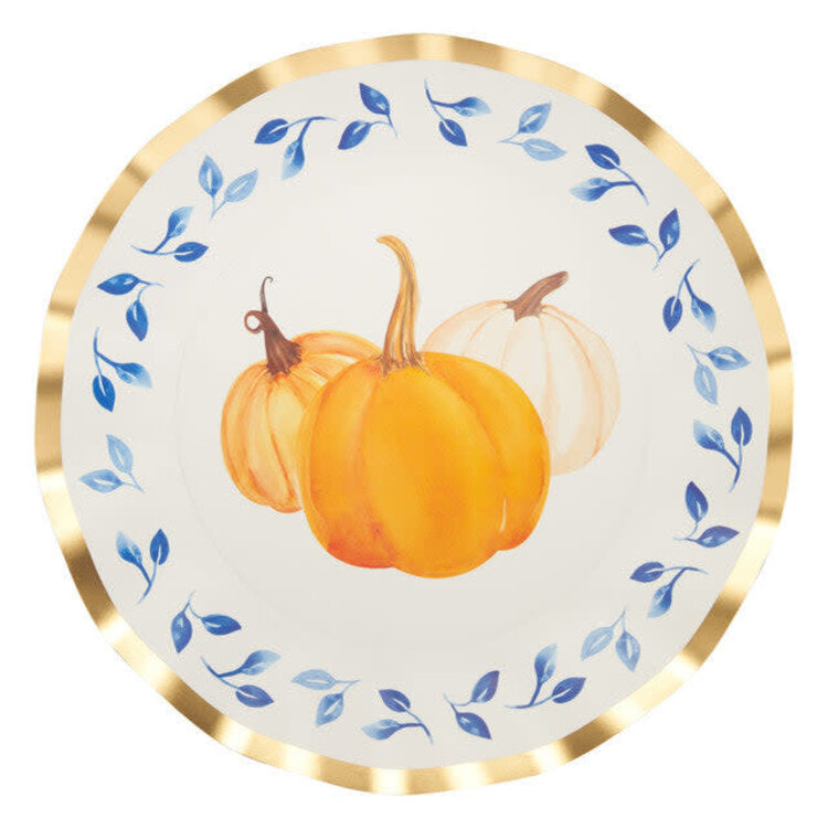 SOPHISTIPLATE Wavy Harvest Blues Dinner Plate - Amber Marie and Company