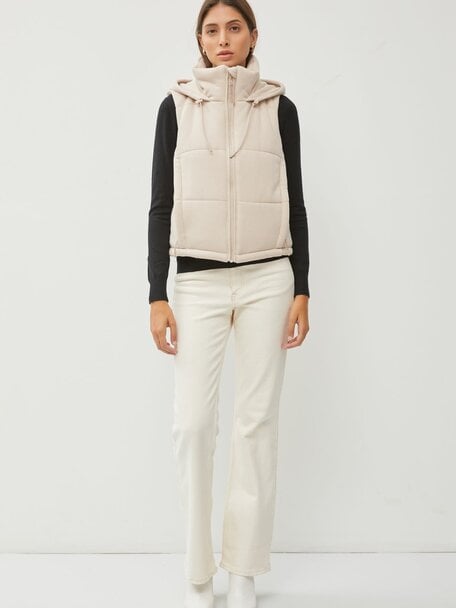 Sierra Cropped Puffer Zip-Up Vest - Amber Marie and Company