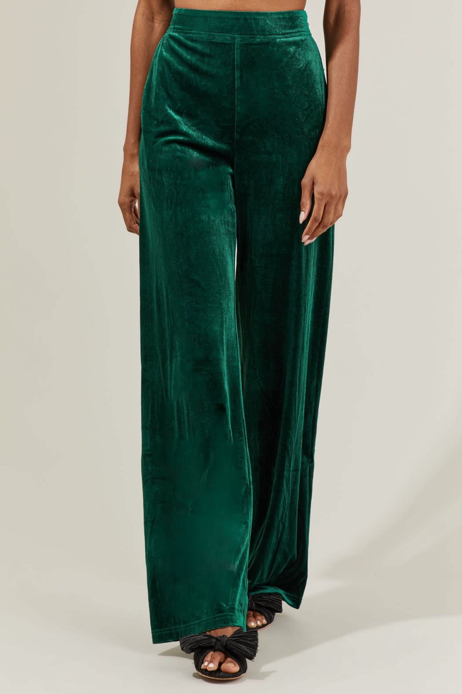Lulu Velvet Wide Pants - Amber Marie and Company