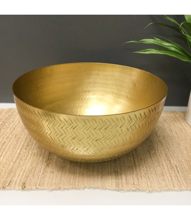 Gold Hammered Lehar Zig-Zag Bowl