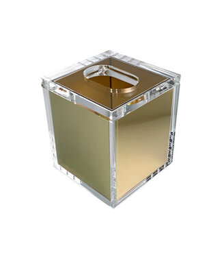 TIZO Lucite Gold Tissue Box with Lid