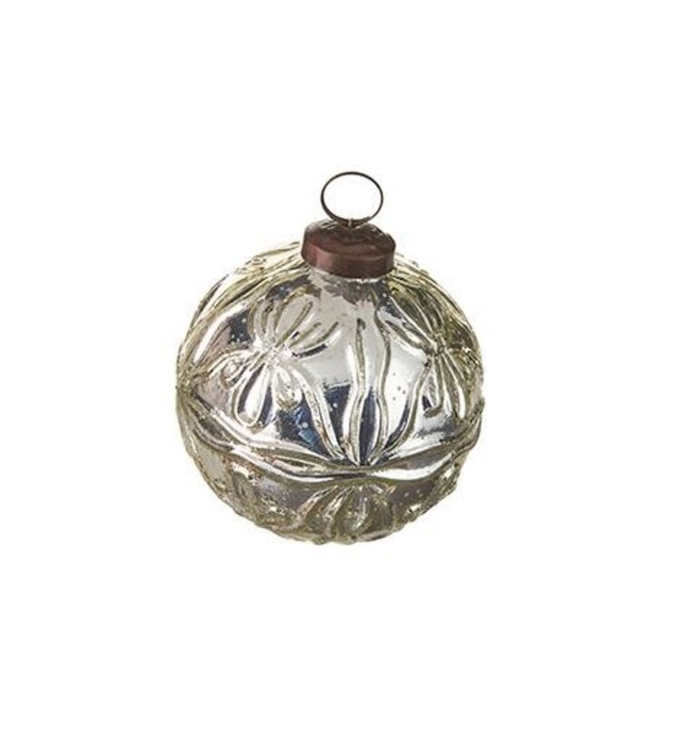 4" Silver Mercury Glass Ball Ornaments Amber Marie and Company
