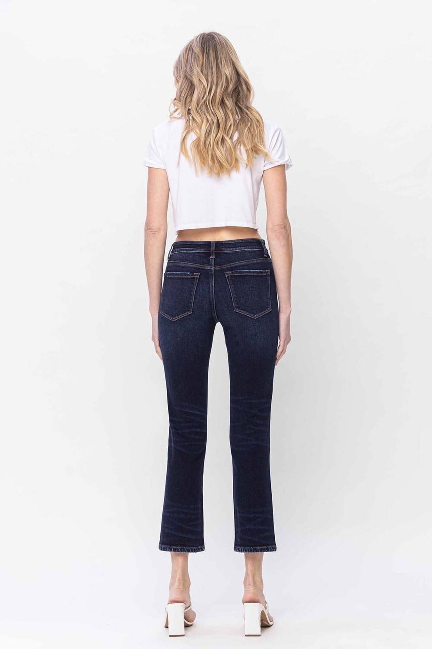 Hailey Mid Rise Slim Straight Jean
