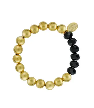 SUSAN SHAW Black Crystal Margaret Stretch Bracelet
