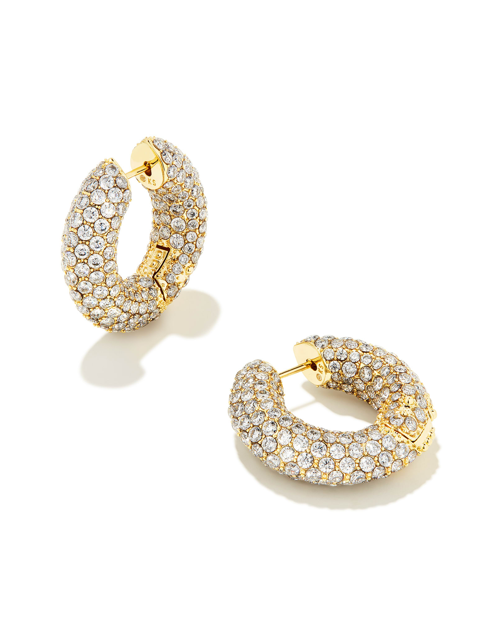 Gold hotsell pave earrings