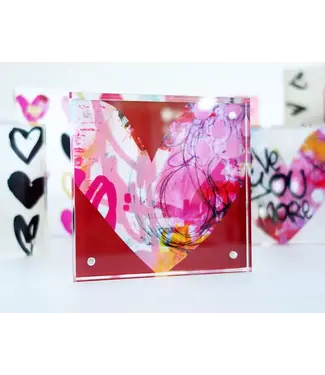 Abstract Heart Acrylic Block