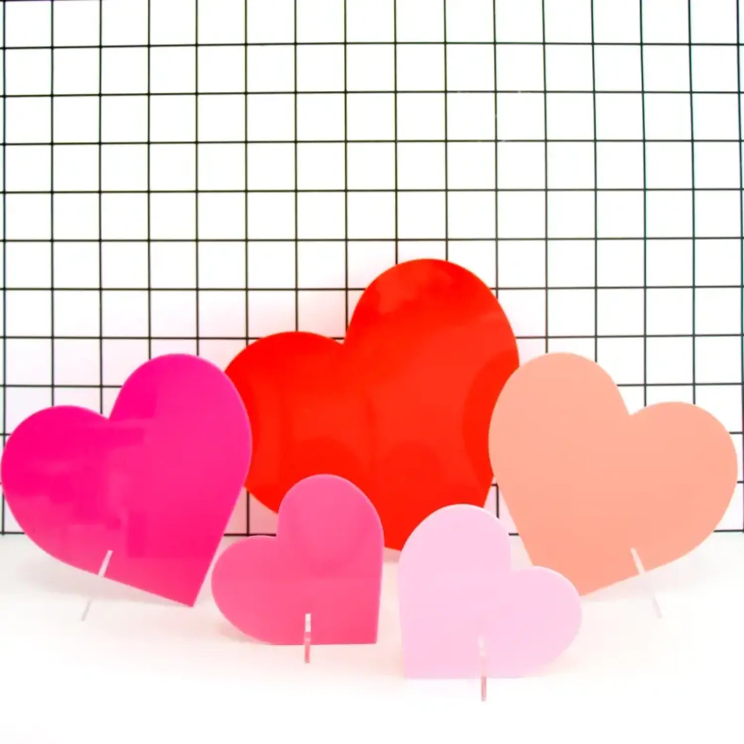 KAILO CHIC Pink Conversation Acrylic Hearts - Sold Individually