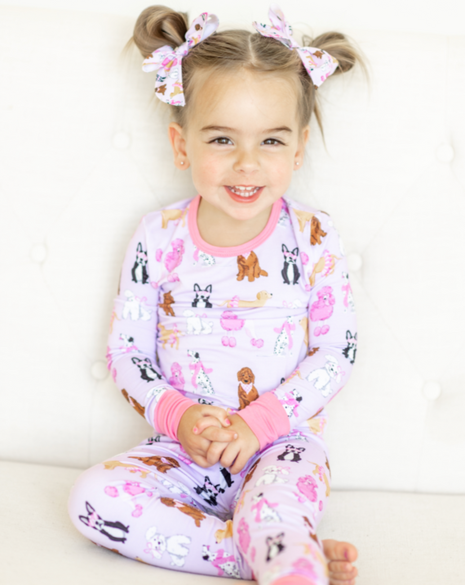 THE HONEY BOWS Pastel Pups Two Piece Bamboo Pajamas - Amber Marie and  Company