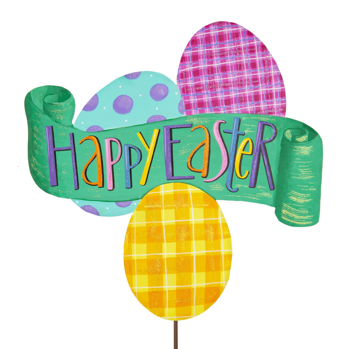THE ROUND TOP COLLECTION "Happy Easter" Egg Banner Sign Amber Marie