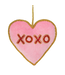 4" Velvet Embroidered Xoxo Heart