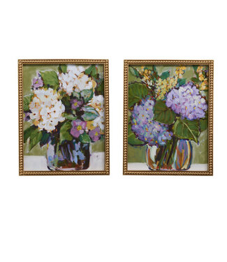 18” Hydrangea Vase Framed Wall Art