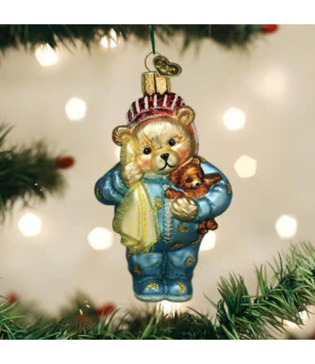 OLD WORLD CHRISTMAS Bedtime Teddy Bear Ornament
