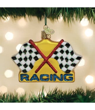 OLD WORLD CHRISTMAS Racing Flags Ornament