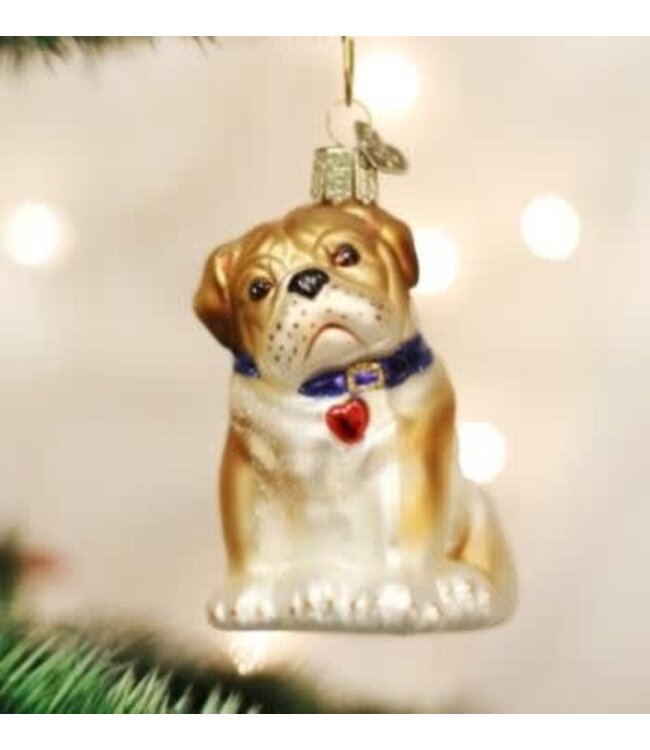 OLD WORLD CHRISTMAS Bull Pup Ornament