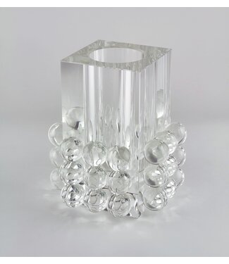 TIZO Crystal Glass Rectangle Vase “Bubbles”