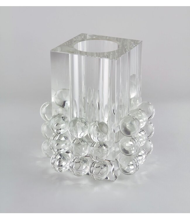 TIZO Crystal Glass Rectangle Vase “Bubbles”