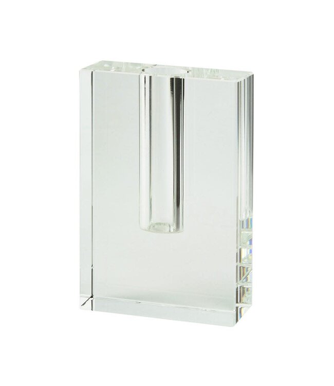 TIZO Crystal Glass Rectangle Bud Vase Short