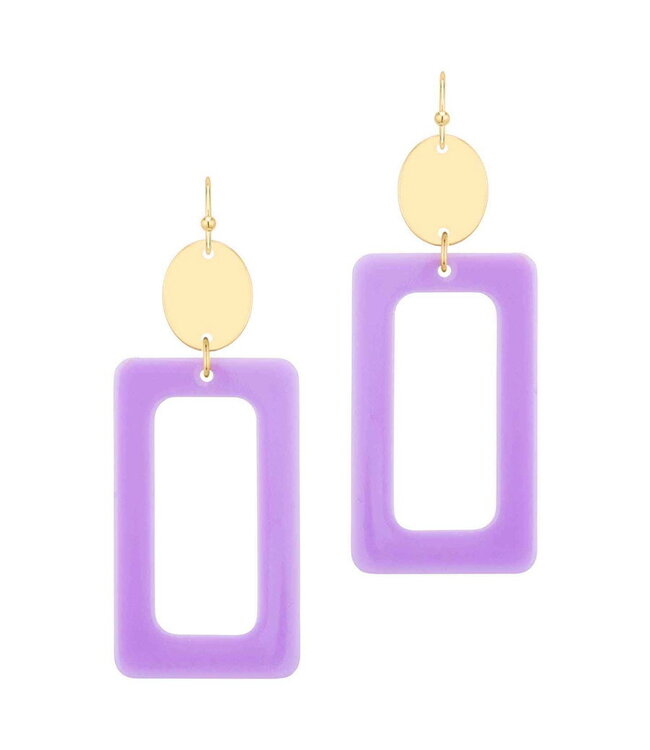 Rectangle Drop Color Earring