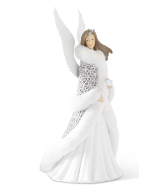 Angel w/White Glittered Metal Removable Wings