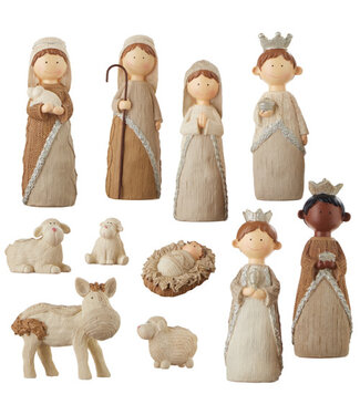 8.75" Faux Knit Nativity