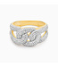 ELLA STEIN Love Knot Cuban Link Full Diamond Statement Ring