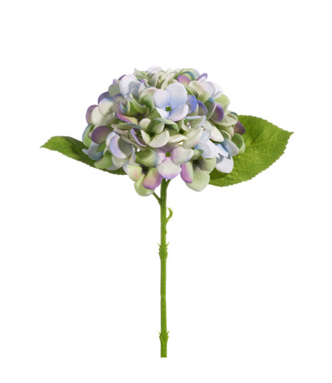 13” Real Touch Green and Purple Hydrangea Stem