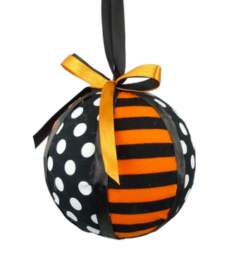 Orn Polkadot Stripe Ribbon ball