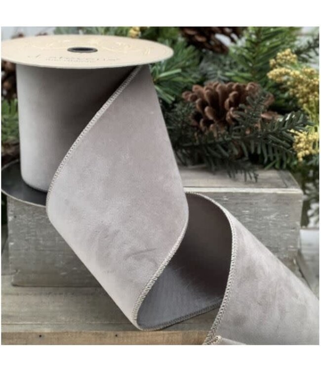 4" x 10yds Velvet Taffeta Back Ribbon