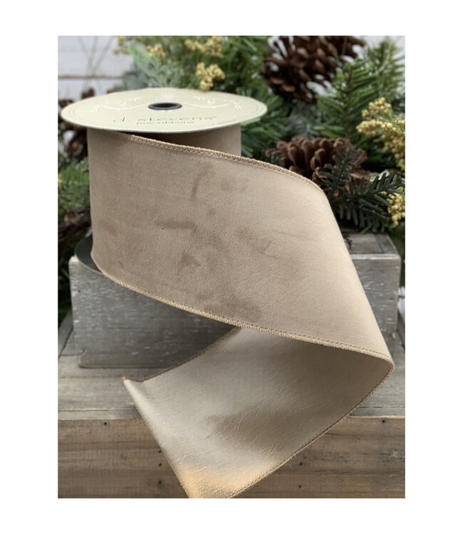 4" x 10yds Velvet Taffeta Back Ribbon