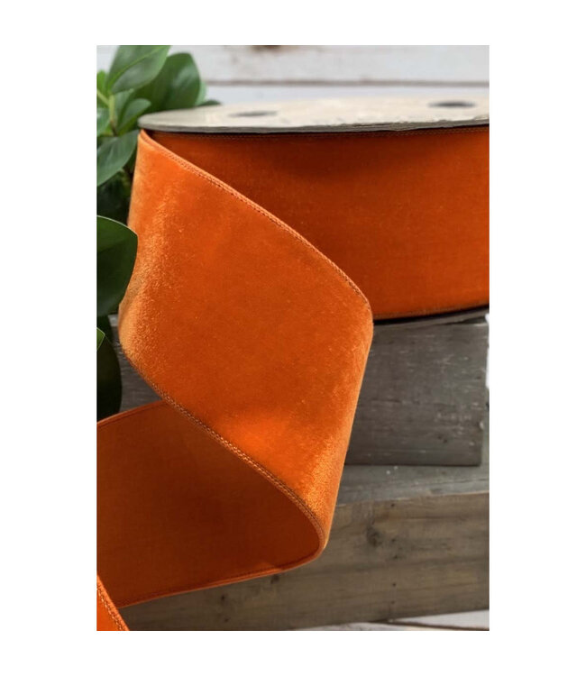 2.5" x 10yds Velvet Faux Dupion Back Ribbon,